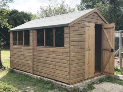 3.6m x 2.4m (12' x 8') Premier Apex Shed with optional double doors